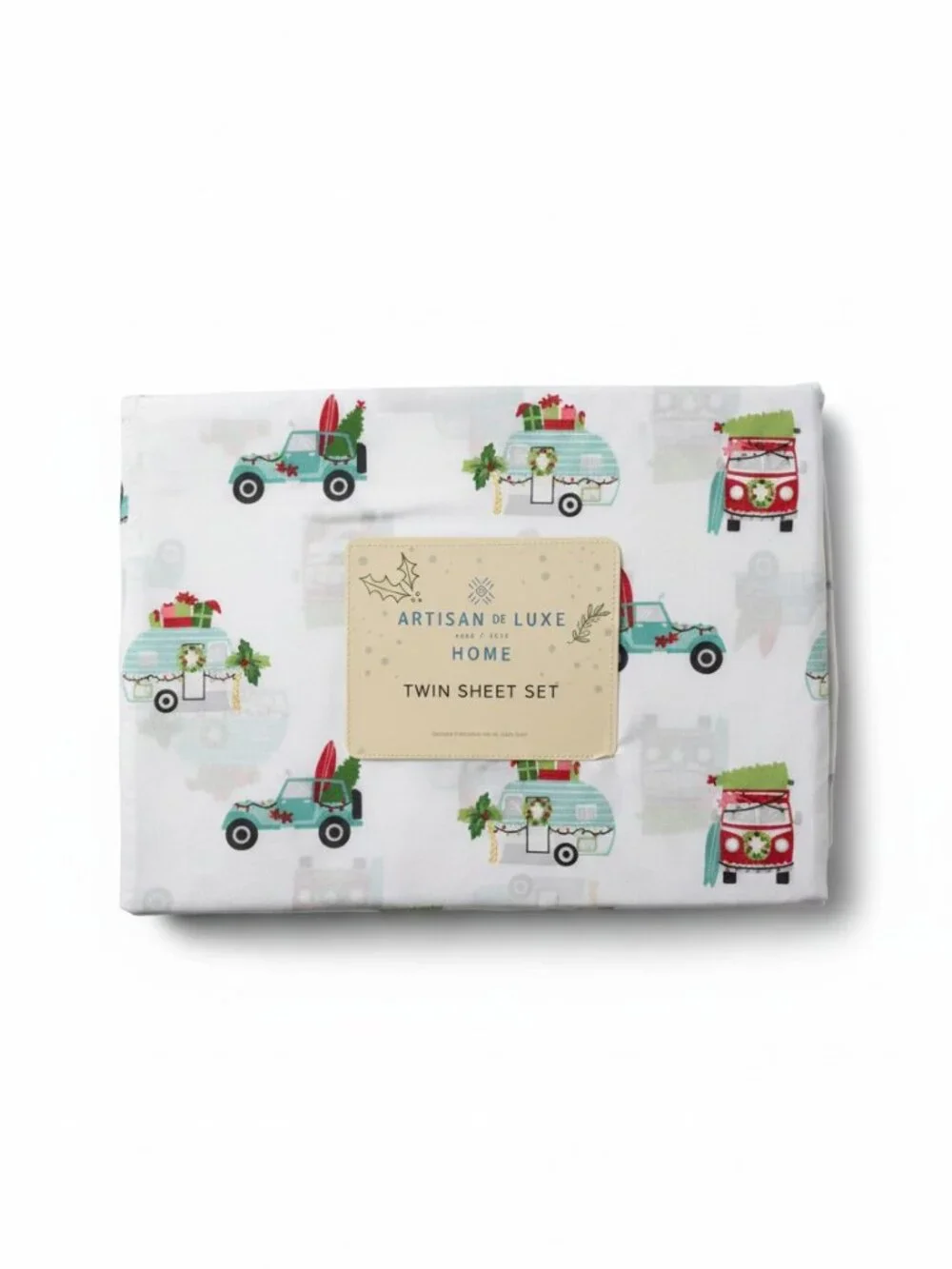 Artisan De Luxe Sheet Set Size Twin Jeep Holiday Travel RV Cotton Bed Sheets New